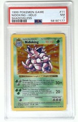 V1303: 1999: Nidoking: 11/102: Holo Rare: Unlimited Edition: Shadowless: Base Set: PSA 7: NM: 58187177